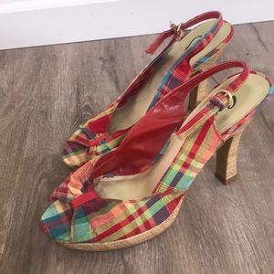 Candies Multi-Colored plaid heel